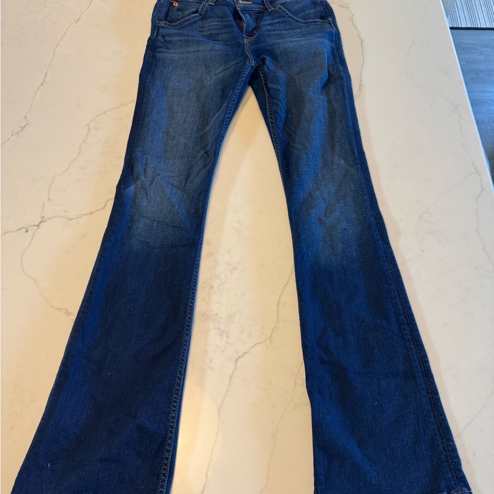 Hudson Jeans Blue Flare Wide Leg Denim